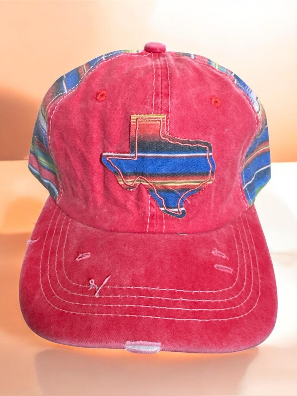 Red Texas Patch Baseball Cap